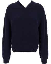 Victoria Beckham - V-Neck Yoke Detail' Sweater - Lyst