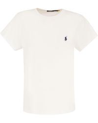 Polo Ralph Lauren - Rundhals-T-Shirt aus Baumwolljersey - Lyst