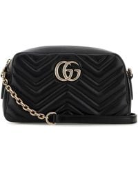 Gucci - Nappa Leather Gg Marmont Crossbody Bag - Lyst