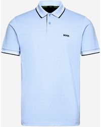 BOSS - Polo de algodón elástico con logo de - Lyst