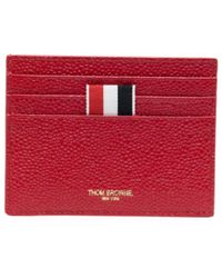 Thom Browne - Single Pebbled Leather Card Holder - Lyst