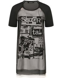 DSquared² - Silk Printed Mini Dress - Lyst