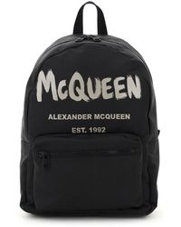 Alexander McQueen Grootstedelijke Rugzak Met Graffiti-logo - Zwart
