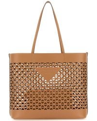 Prada - Large Perforated Leather Shopping Handbag - Lyst