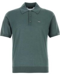Prada - Dark Wool Polo Shirt - Lyst