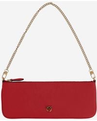 Pinko - Leather Shoulder Bag With Logo
Height: 11 Cm
Width: 27 Cm - Lyst