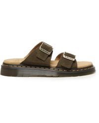 Dr. Martens - Dr. Martens Josef Olive Suede Buckle Sandals - Lyst