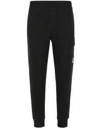 C.P. Company - C.p. Bedrijf 'Jogger' Zwarte Katoenen Broek - Lyst