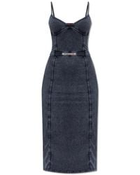 DIESEL - Crepe Midi Dress - Lyst