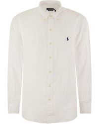 Polo Ralph Lauren - Shirt di lino adatta personalizzato - Lyst