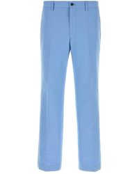 Prada - Light Blue Poplin Pant - Lyst