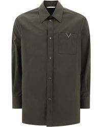 Valentino - Nylon Overshirt Met Rubberised V Detail - Lyst