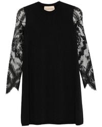 Valentino - Lace Detail Mini Dress - Lyst