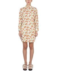 Marni - Shirt Dress With Floral Pattern - Lyst