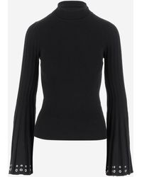 Blumarine - Hoge Nek Trui Met Wijd Uitlopende Mouwen - Lyst
