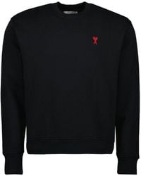 Ami Paris - Signature Monogram Cotton Sweatshirt - Lyst