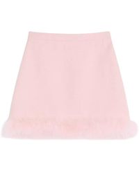 Valentino - Miniskirt With Feathers - Lyst