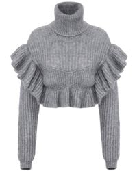 Elisabetta Franchi - Wool Blend Turtle-Neck Sweater - Lyst