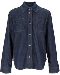 7 For All Mankind - Halona Utility Structured Collar Cotton Workwear Shirt - Lyst