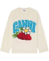 Ganni - Wool Crewneck Sweater - Lyst
