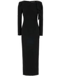 Alessandra Rich - Cady Evening Dress With Volant And Side Split - Lyst