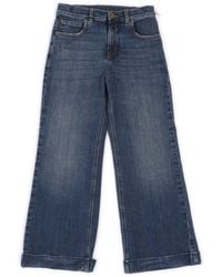 Golden Goose - Journey Girl's Bootcut Medium Washed Denim With Contratst Stitching And Embroidery - Lyst