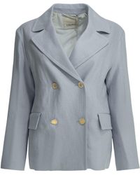 Max Mara - Max Mara S Double-Breasted Light Linen Blazer - Lyst