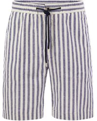 Vilebrequin - Gestreifte Baumwoll- und Leinen -Bermuda -Shorts - Lyst