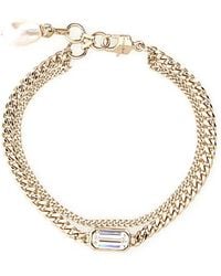 McQueen - Platinum Metal Skull Bracelet - Lyst