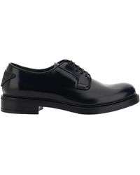 Prada - Lace Up Leather Derbies - Lyst
