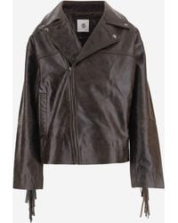 THE GARMENT - Leather Jacket With Fringe - Lyst