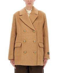 Ganni - Double-Breasted Wool Blazer - Lyst