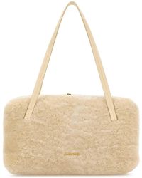 Jil Sander - Ivory Shearling Goji Pillow Shoulder Bag - Lyst