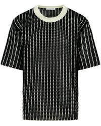 Jil Sander - 'gehaakt' Zwart Katoenen T-shirt - Lyst
