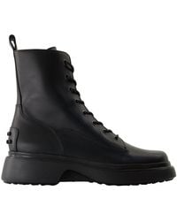 Tod's - Schwarze Lederstiefeletten - Lyst