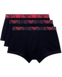 Emporio Armani - Drie Boxershorts Met Logoband - Lyst