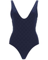 Gucci - "Gg" Weave One Piece Swimsuit - Lyst