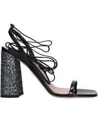 Miu Miu - Sandals Patent Leather/Slate - Lyst