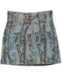 Etro - Short Skirt With Buttons - Lyst