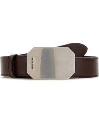 Miu Miu - Chocolate Leather Belt - Lyst