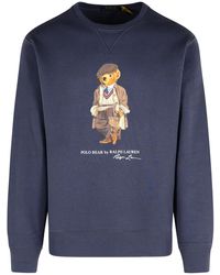 Polo Ralph Lauren - Orso Sweatshirt In Blauwe Katoenen Blend - Lyst