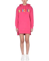 Moschino - Logo Hood Mini Dress - Lyst