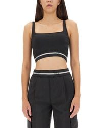 Helmut Lang - Crop Top With Logo - Lyst