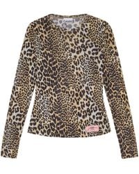 Ganni - Top Met Luipaardprint - Lyst