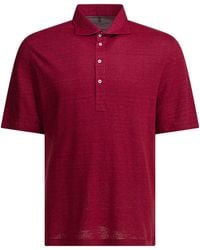 Brunello Cucinelli - Mélange Jersey Linen Cotton Polo Shirt - Lyst