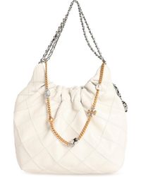 Tory Burch - Fleming' Mini-Tasche aus weißem Lear - Lyst