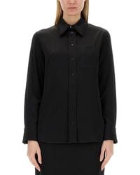 Lanvin - Crepe De Chine Shirt With Button-Down Front - Lyst