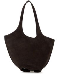 The Attico - Dark Suede Medium La Scoop Shoulder Bag - Lyst