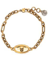 McQueen - Skulldetail Chainlink Bracelet - Lyst