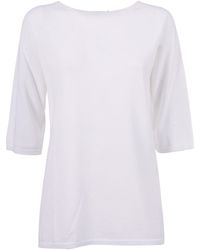 Kangra Cashmere - Seamless Round Neck Elbow Top - Lyst